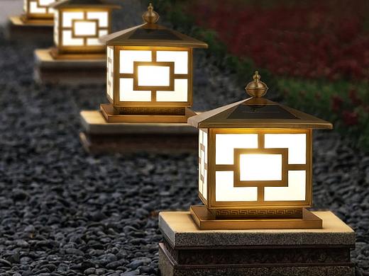 全铜柱头灯详情