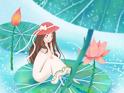 夏天哪里最凉快，是翠绿的荷叶，是碧蓝的池水