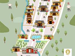 阿育王古寺手绘地图