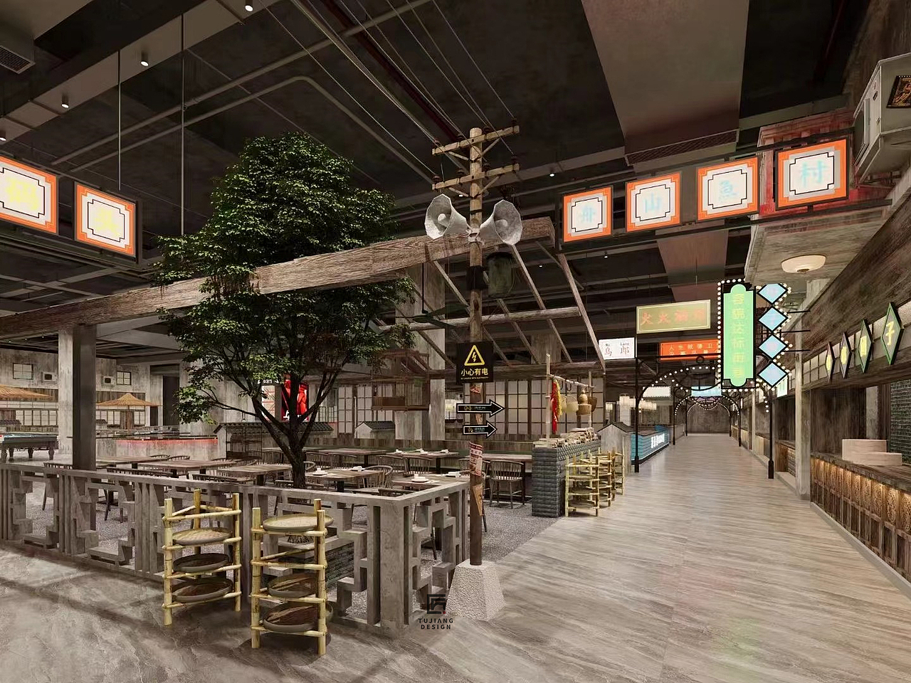 老上海风情美食城设计案例丨最爱人间烟火气