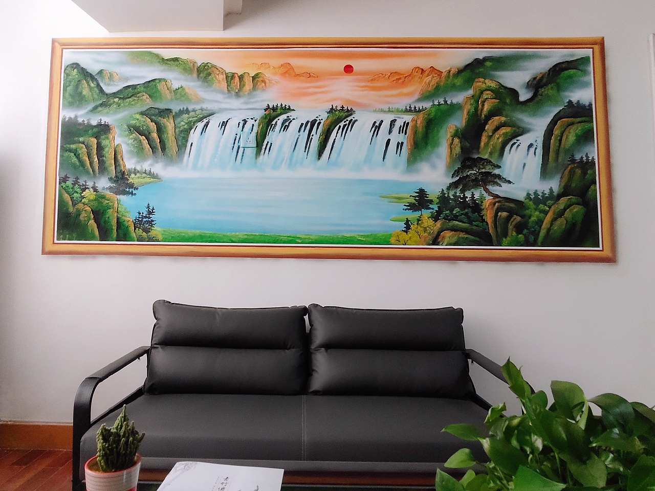 公司墙绘励志墙绘青竹墙绘山水画墙绘3D立体墙绘