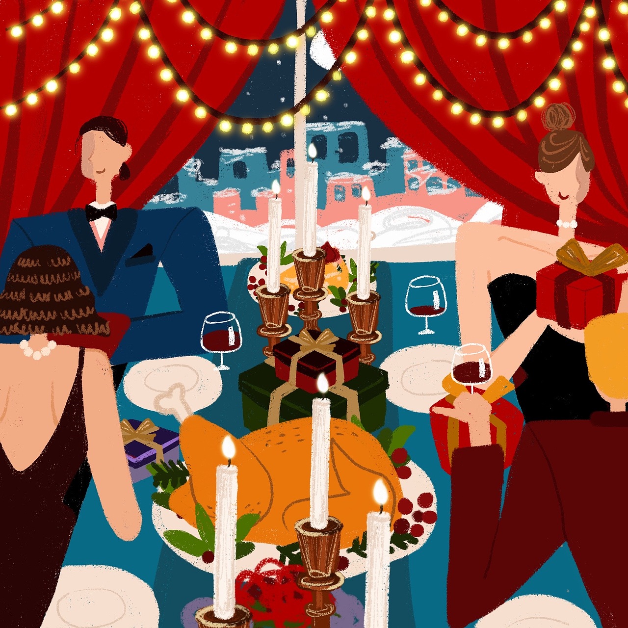 插画 X ELLEDECO家居廊 圣诞篇（图ZMTk2Mzg1OTc2） - 商业插画 - 站酷设计师森绫妮原创素材 - 站酷ZCOOL