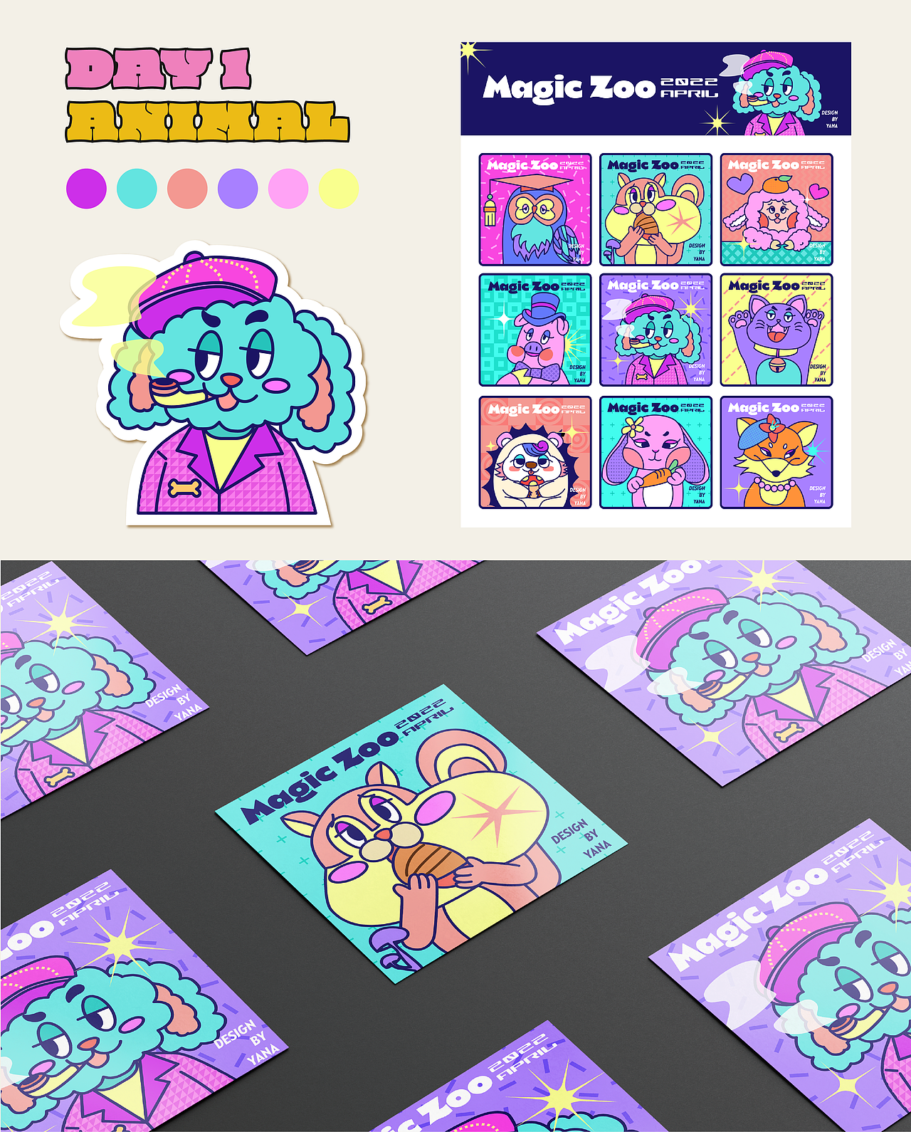 yana每天画画挑战一周总结（图ZMjk3NjM5ODA4） - 创作习作 - 站酷设计师插画师yana原创素材 - 站酷ZCOOL