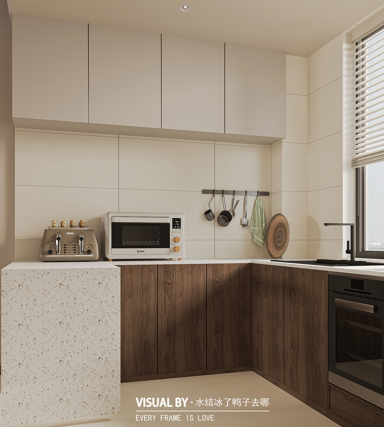 诧寂奶油风客餐厅效果图