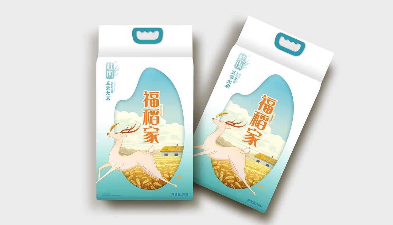 杜家五常大米系列包装升级设计【橘鹿原创】（图ZMzA5NDg0MzY0） - 包装 - 站酷设计师橘鹿品牌设计原创素材 - 站酷ZCOOL