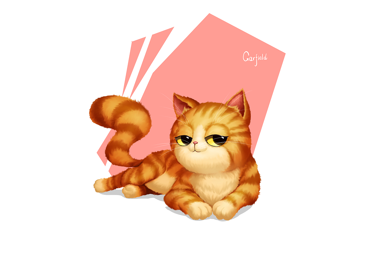 系列猫咪原画-加菲,布偶,波斯,黑猫,暹罗,折耳