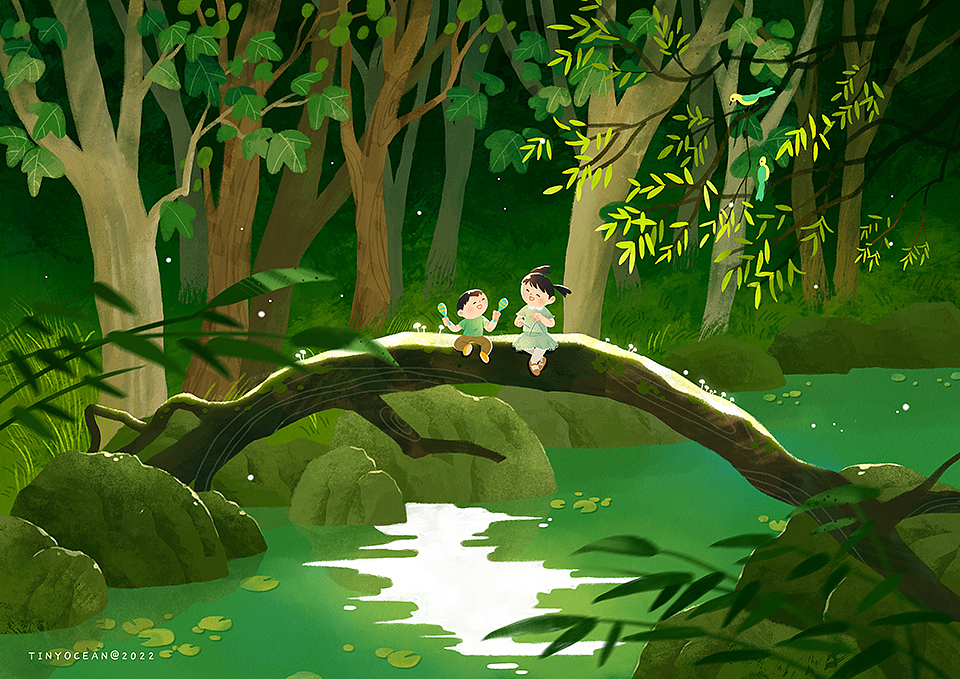 有我陪你长大/60天色彩速涂（图ZMzA0Nzc4MDA4） - 创作习作 - 站酷设计师豆丁洋原创素材 - 站酷ZCOOL