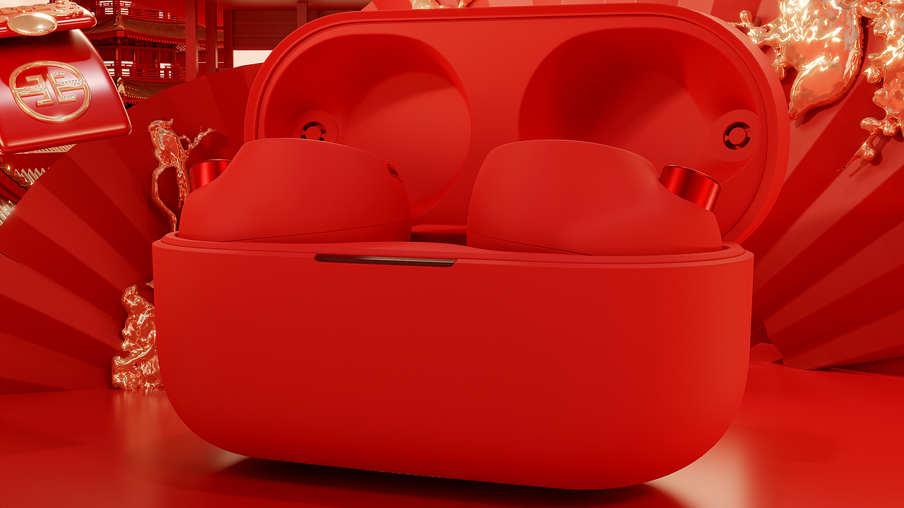 索尼-wf1000MX4耳机新春红特别版建模场景以及动态视频（图ZMzI3MzExODg0） - 海报 - 站酷设计师两年半设计工作室原创素材 - 站酷ZCOOL