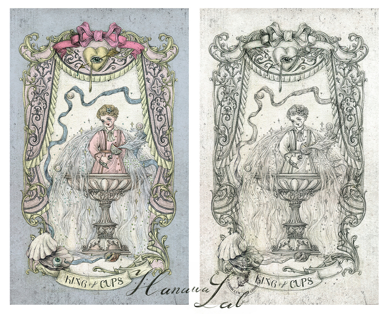 【珍宝塔罗】原创塔罗牌设计——圣杯系列（图ZMzEzNzYxMTQ4） - 商业插画 - 站酷设计师hanawa花轮原创素材 - 站酷ZCOOL