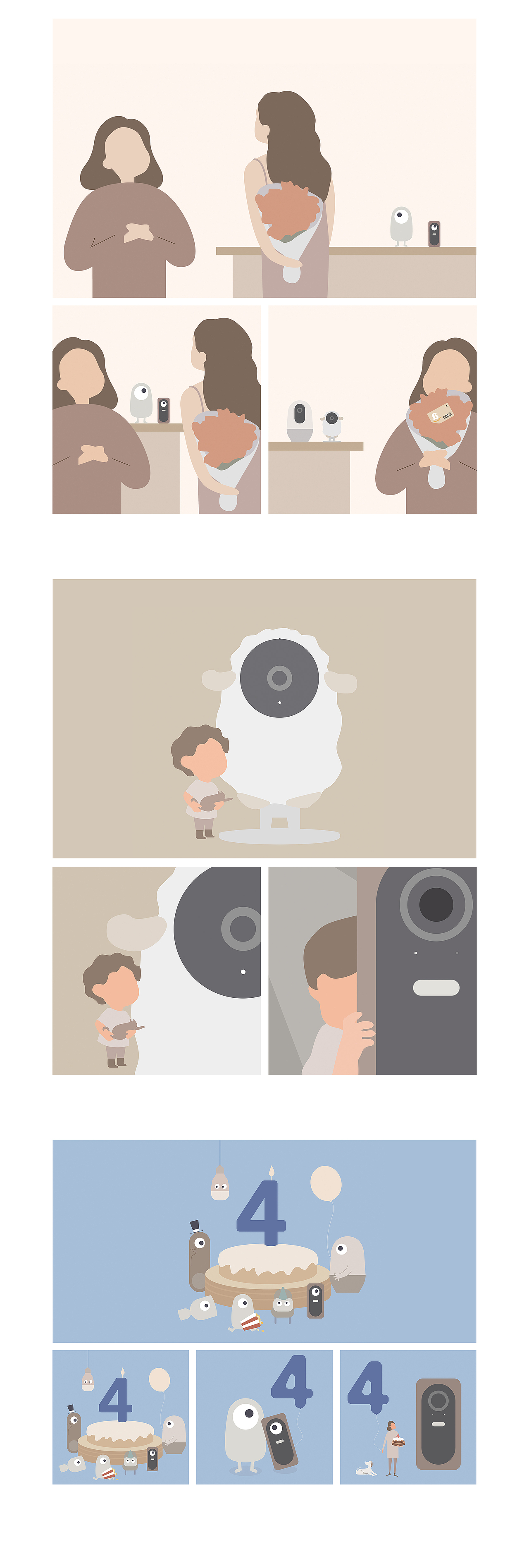 扁平风插画作品