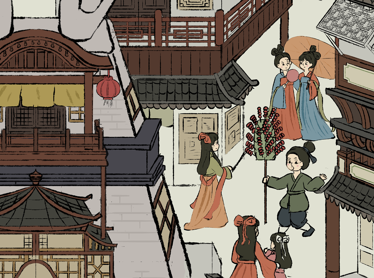 是我喜欢的街道吖（图ZMzMwNzM0OTUy） - 商业插画 - 站酷设计师努力画图的兔子原创素材 - 站酷ZCOOL