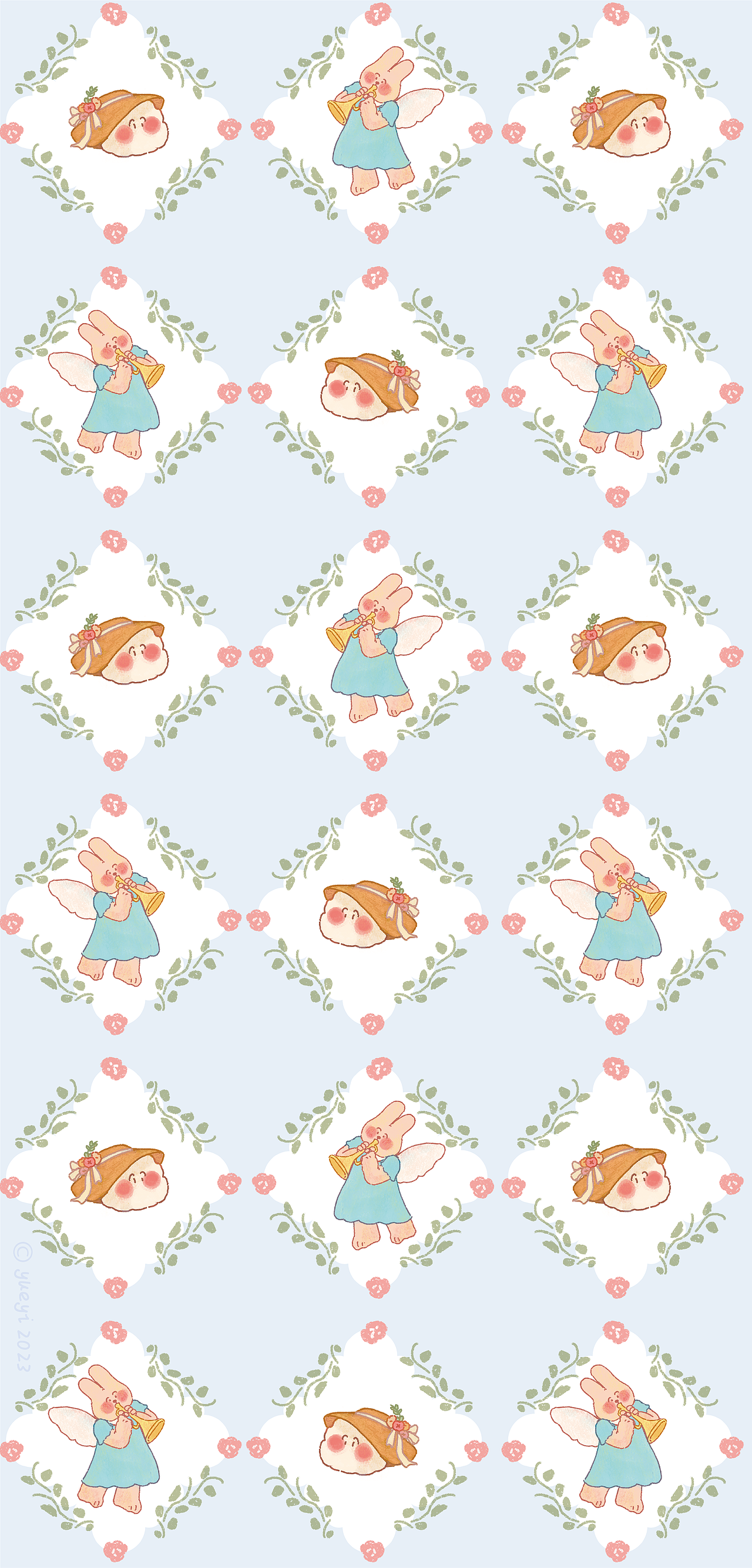 月海镇系列插画壁纸｜春日花园（图ZMzM5MjYxOTk2） - 儿童插画 - 站酷设计师yueyi_原创素材 - 站酷ZCOOL