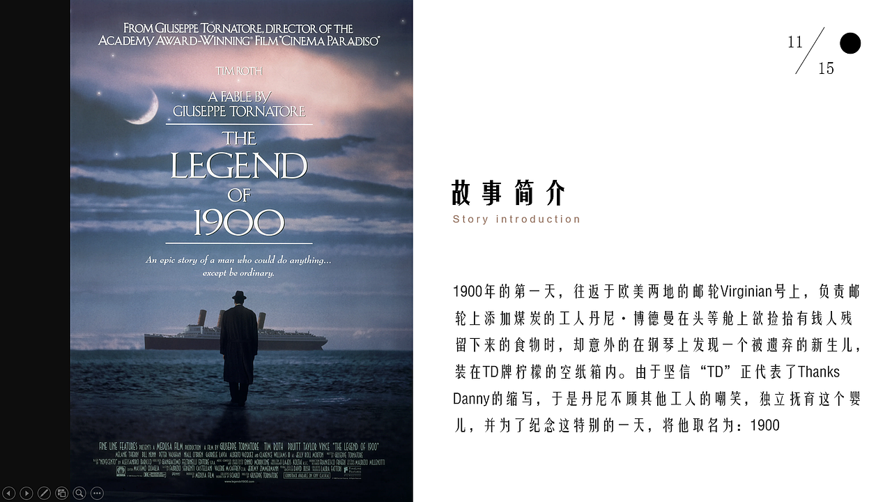 黑色商务ppt模板——电影海上钢琴师（图ZMzI2OTQxNjIw） - PPT/Keynote - 站酷设计师是益生菌原创素材 - 站酷ZCOOL