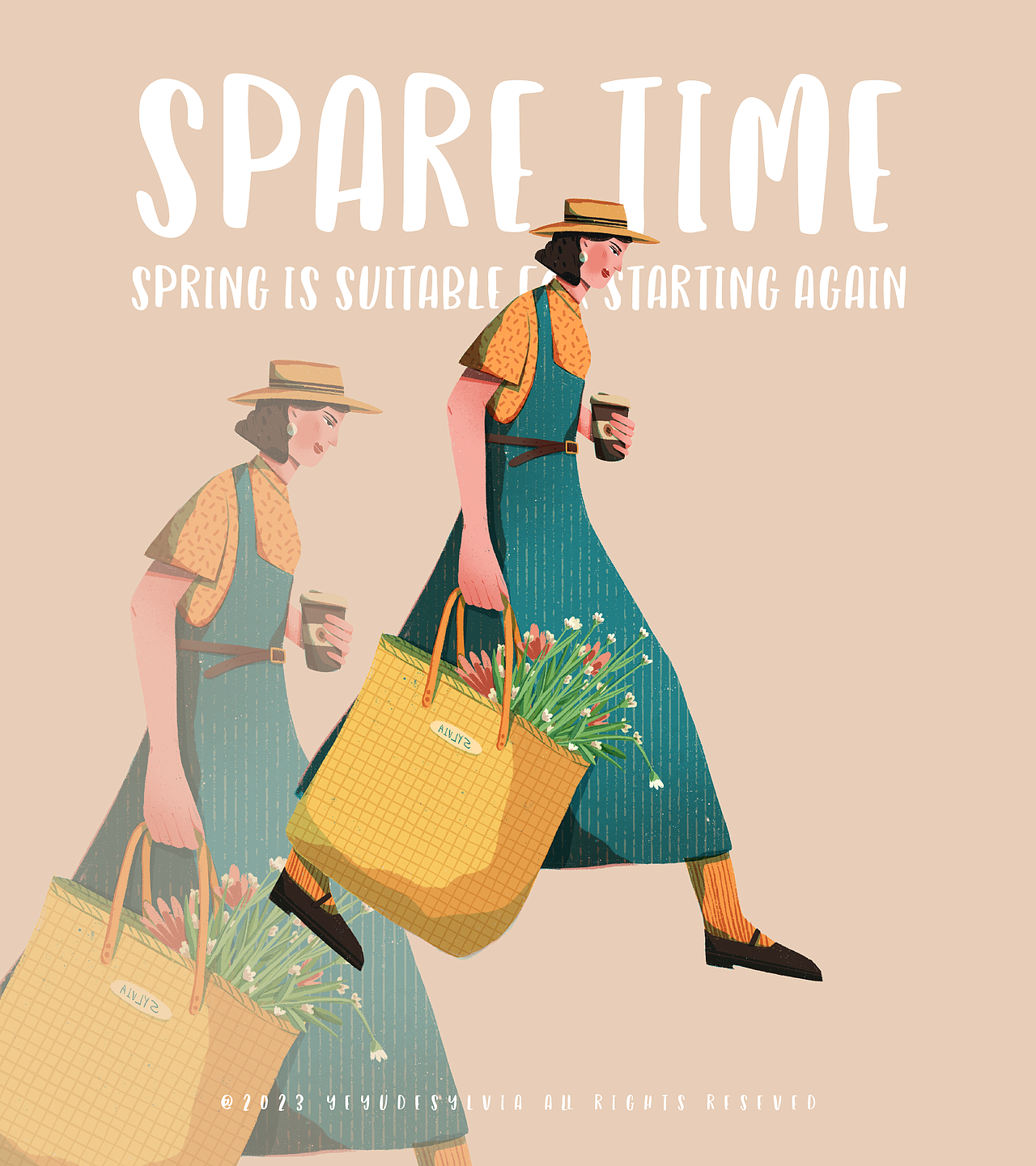 人物插画 春天适合重新出发（图ZMzMwMzkxMjE2） - 创作习作 - 站酷设计师业余的Sylvia原创素材 - 站酷ZCOOL