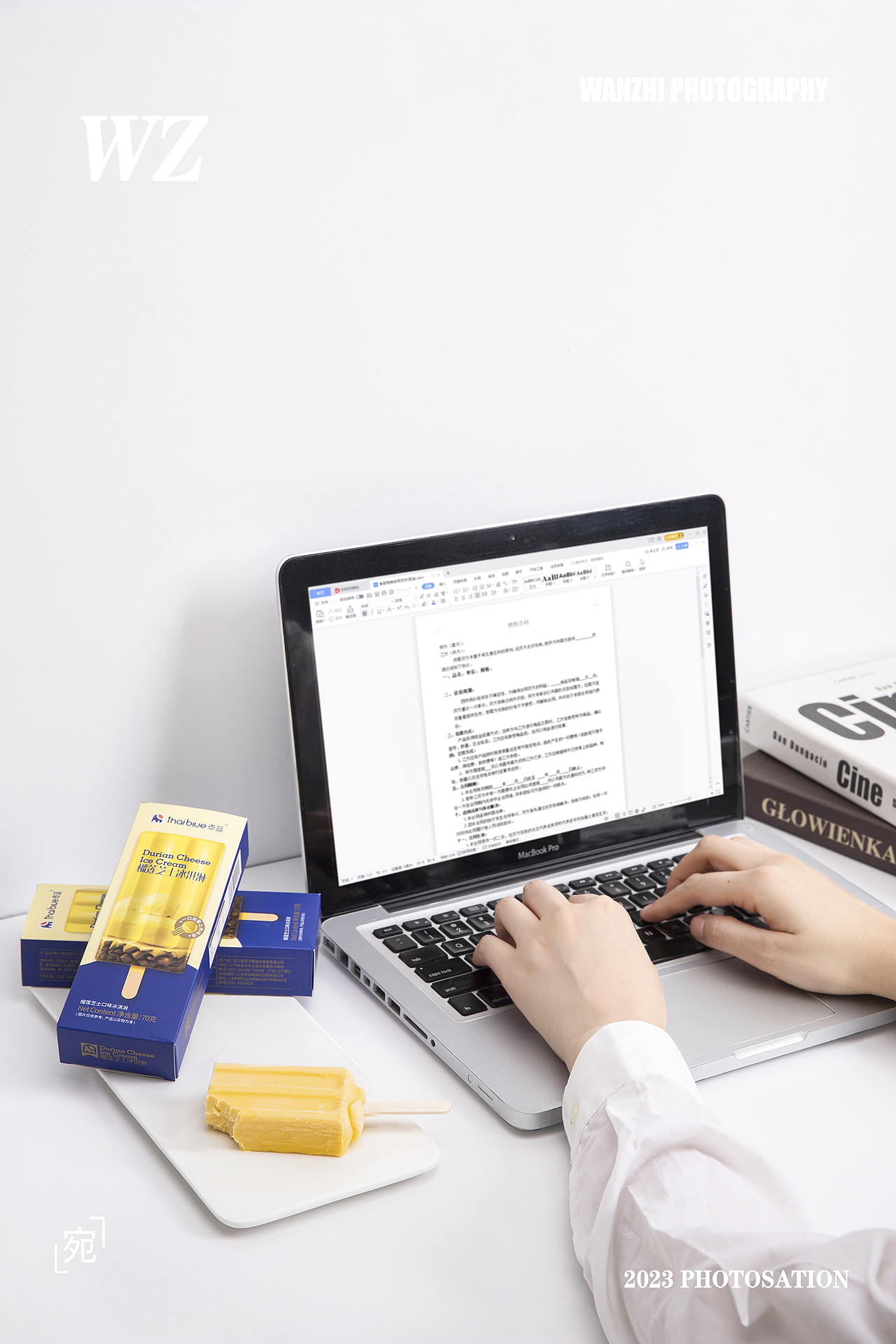 榴莲冰激凌拍摄