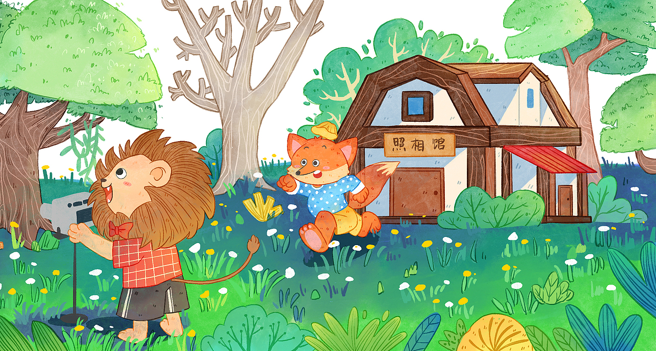 森林照相馆｜儿童插画（图ZMzYwMTc3MjAw） - 儿童插画 - 站酷设计师杜阿咩ame_原创素材 - 站酷ZCOOL
