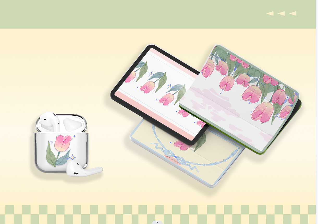 图案设计 | '傍晚去太子湾吗' 郁金香清新花卉图案设计