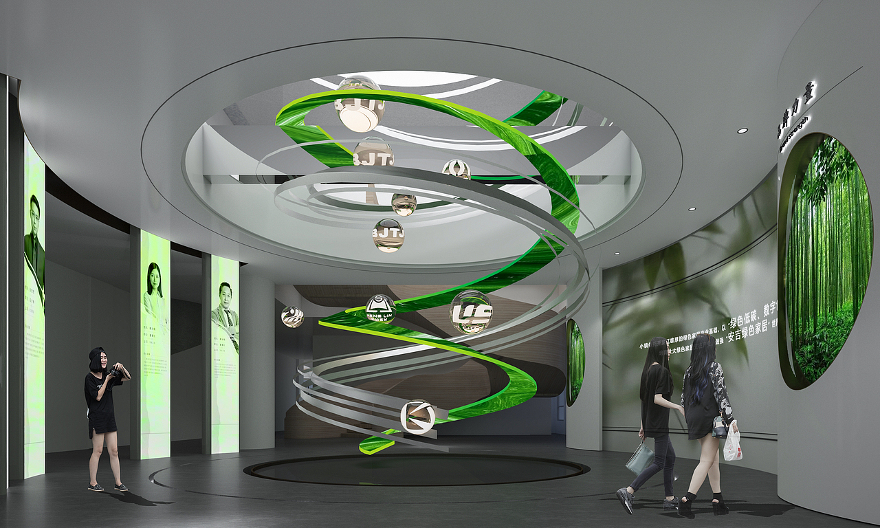 展厅设计绿色沉浸式科技艺术感美术馆打卡空间未来感（图ZMzE4MDk5MjEy） - 展陈设计 - 站酷设计师童顺设计研究所原创素材 - 站酷ZCOOL
