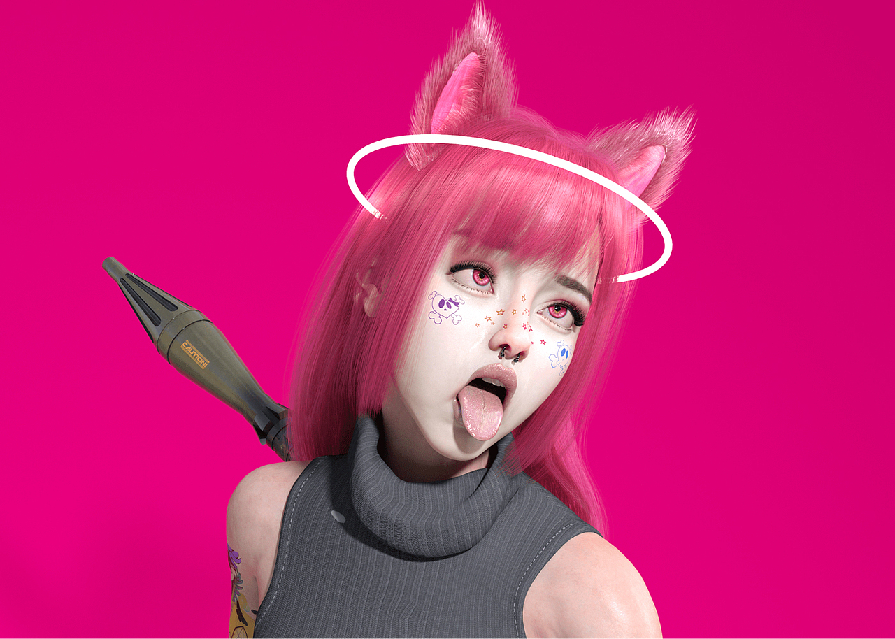 7 unique 3D characters anime-style