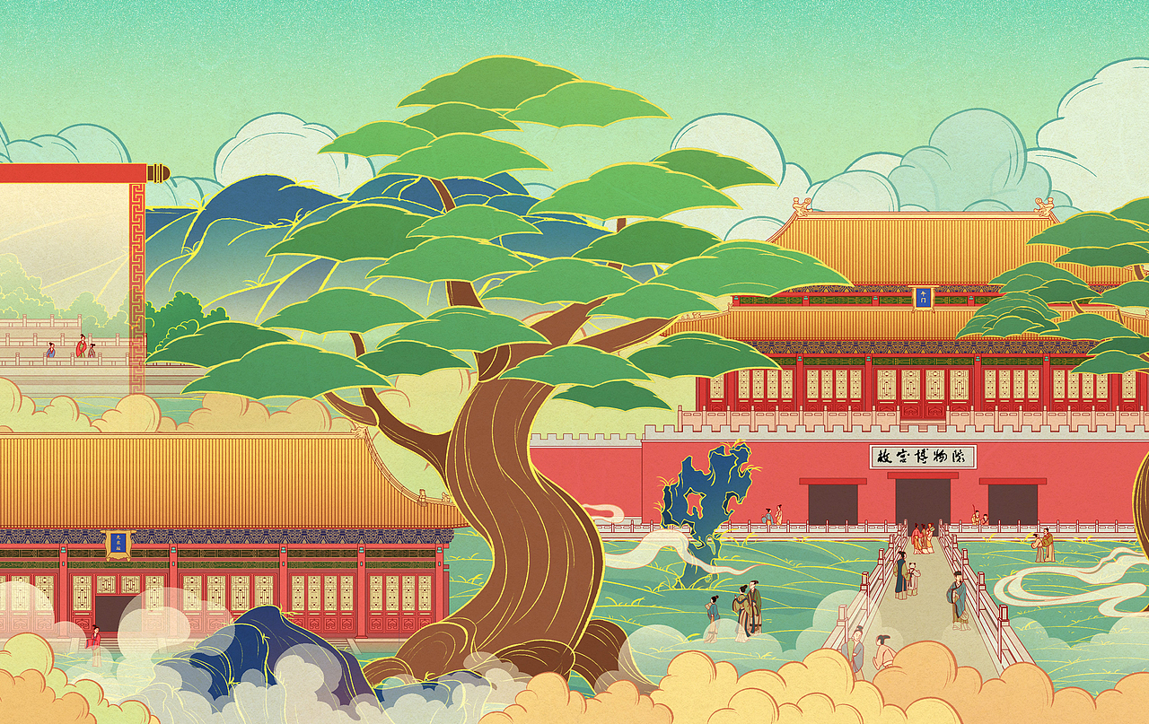 古来游-北京 超长画卷（图ZMzEyODg4NzQ0） - 商业插画 - 站酷设计师Z酒肆design原创素材 - 站酷ZCOOL