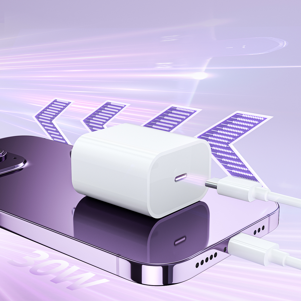 【产品渲染】 一组充电器渲染