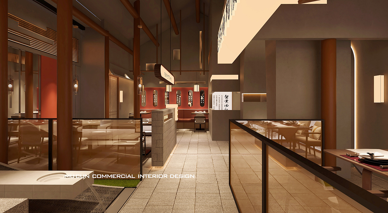 镇江300平蟹黄汤包展厅装修设计