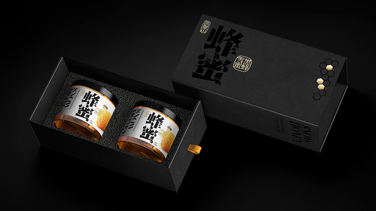 #原创作品#洪庆山黑蜂雪蜜 包装设计（图ZMzEwNTY4NzY4） - 包装 - 站酷设计师弗雷德FRED原创素材 - 站酷ZCOOL