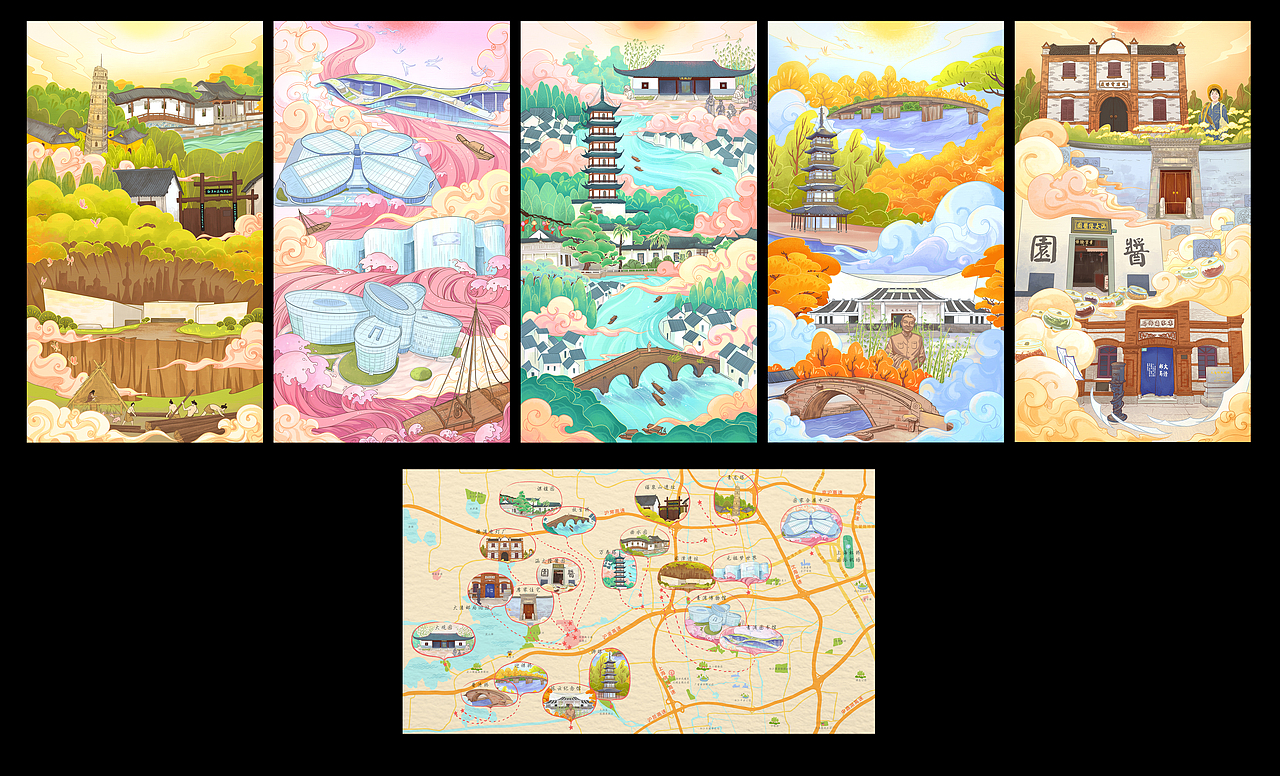 上海“建筑可阅读”项目插画（图ZMzA0ODA1MzEy） - 商业插画 - 站酷设计师HanYT原创素材 - 站酷ZCOOL