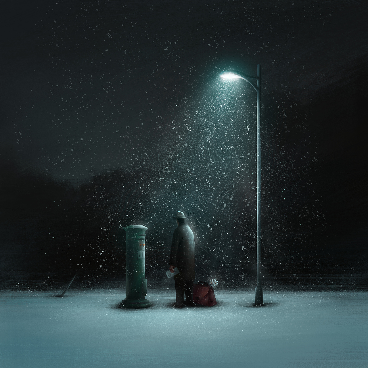 鲜花与面具——情绪氛围感艺术插画