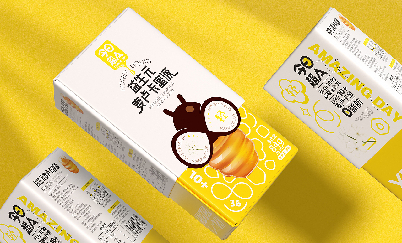 今日超A×同道|蜂蜜包装|益生元麦卢卡蜜液食品包装设计（图ZMzQzMDI5ODc2） - 包装 - 站酷设计师同道设计SONG原创素材 - 站酷ZCOOL