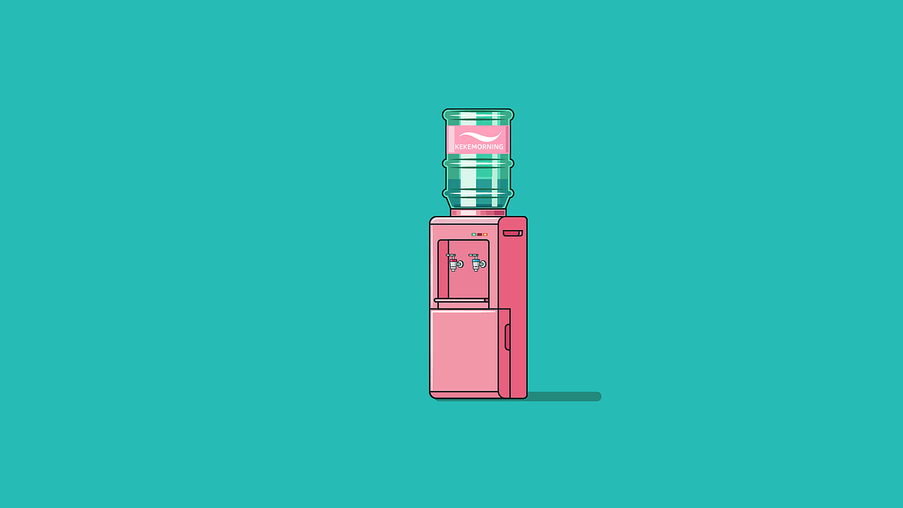 AI ILLUSTRATION 饮水机矢量图形插画海报