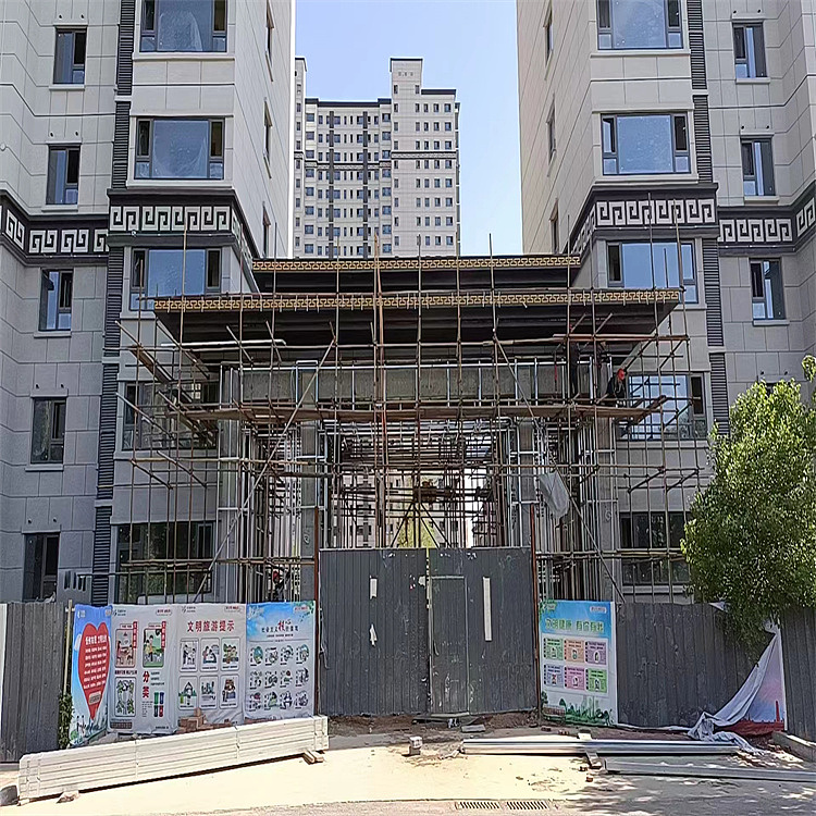 售楼部门楼整装不锈钢包板 金属屏风壁画 金属斗拱构件