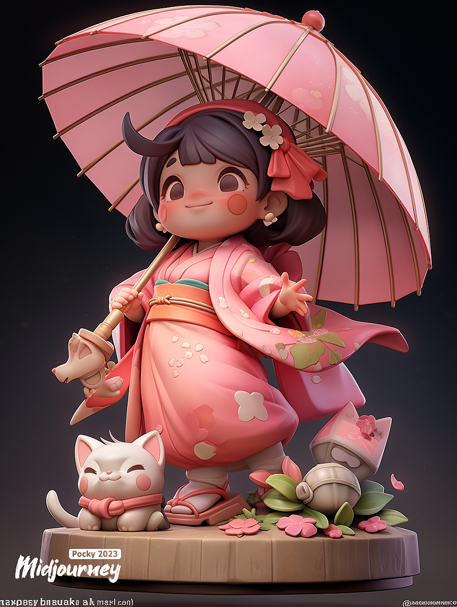 Kimono Girl【盲盒手办】（图ZMzM5NjY3NDYw） - AI作品 - 站酷设计师PockyMini原创素材 - 站酷ZCOOL