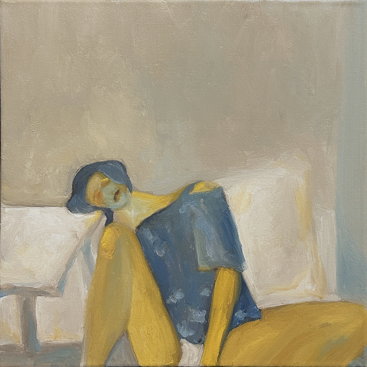 Who is there?Ⅰ oil on canvas, 30×30cm