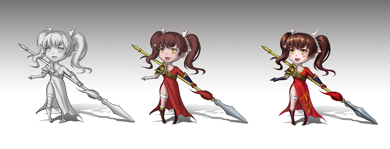 【日常练习作品】Q版女战士绘画过程（图ZMzA4MTE3MTYw） - 创作习作 - 站酷设计师默克画画原创素材 - 站酷ZCOOL