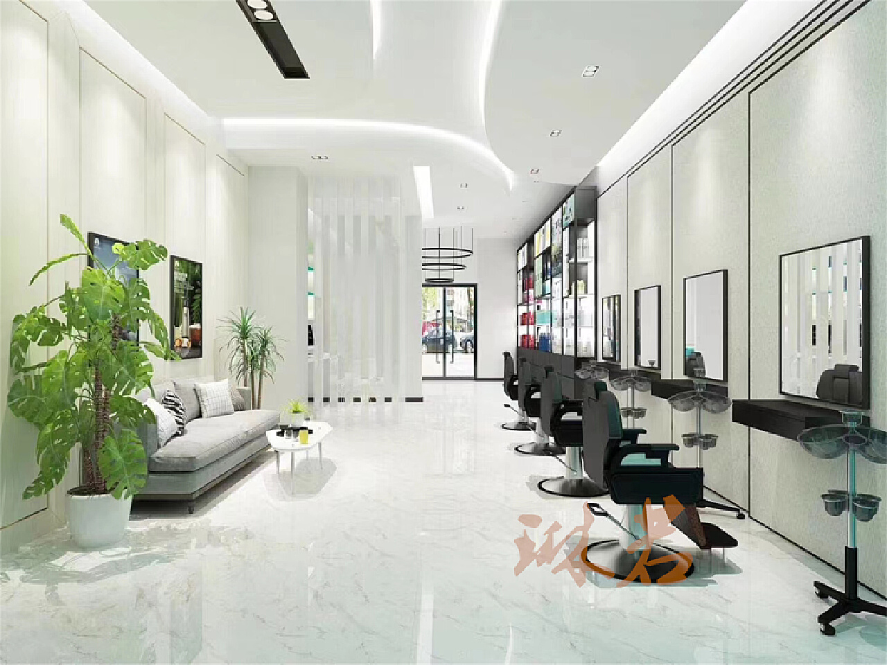 现代理发店大厅前台 - 效果图交流区-建E室内设计网