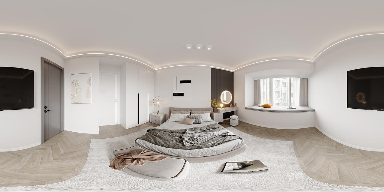 现代客餐厅花园家装设计