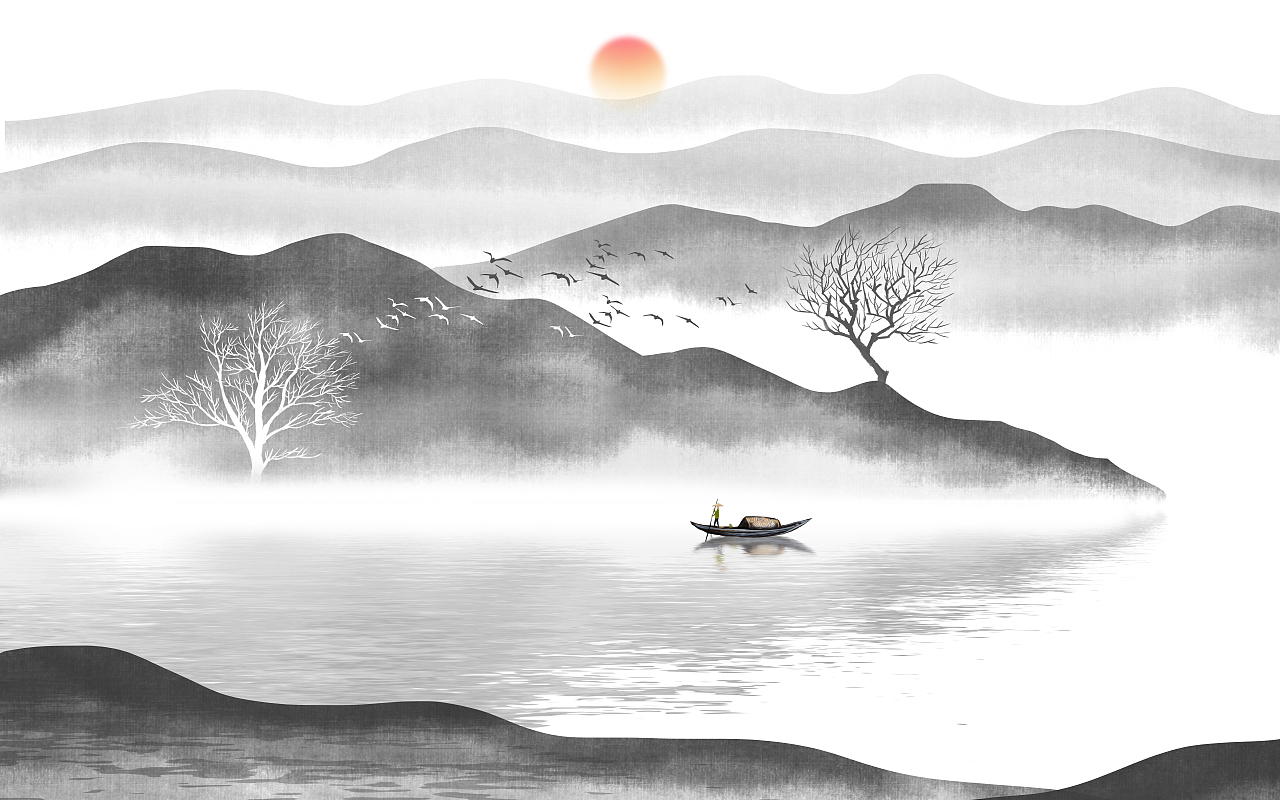 水墨山水画（已商用）