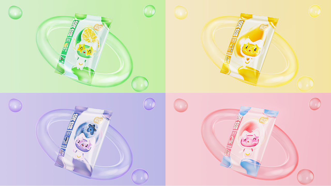 养乐星蒟蒻无糖果汁果冻品牌包装设计