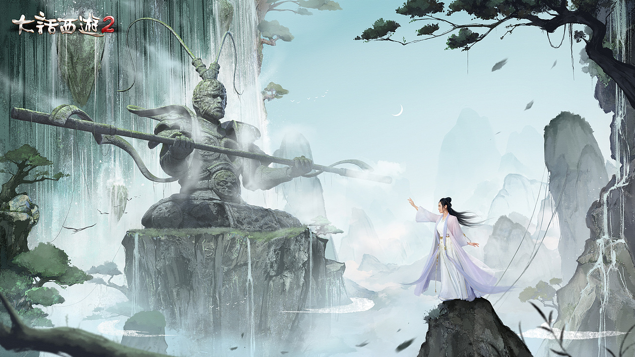 【大话西游2】水帘洞朱茵-水墨风kv_da仔-站酷zcool
