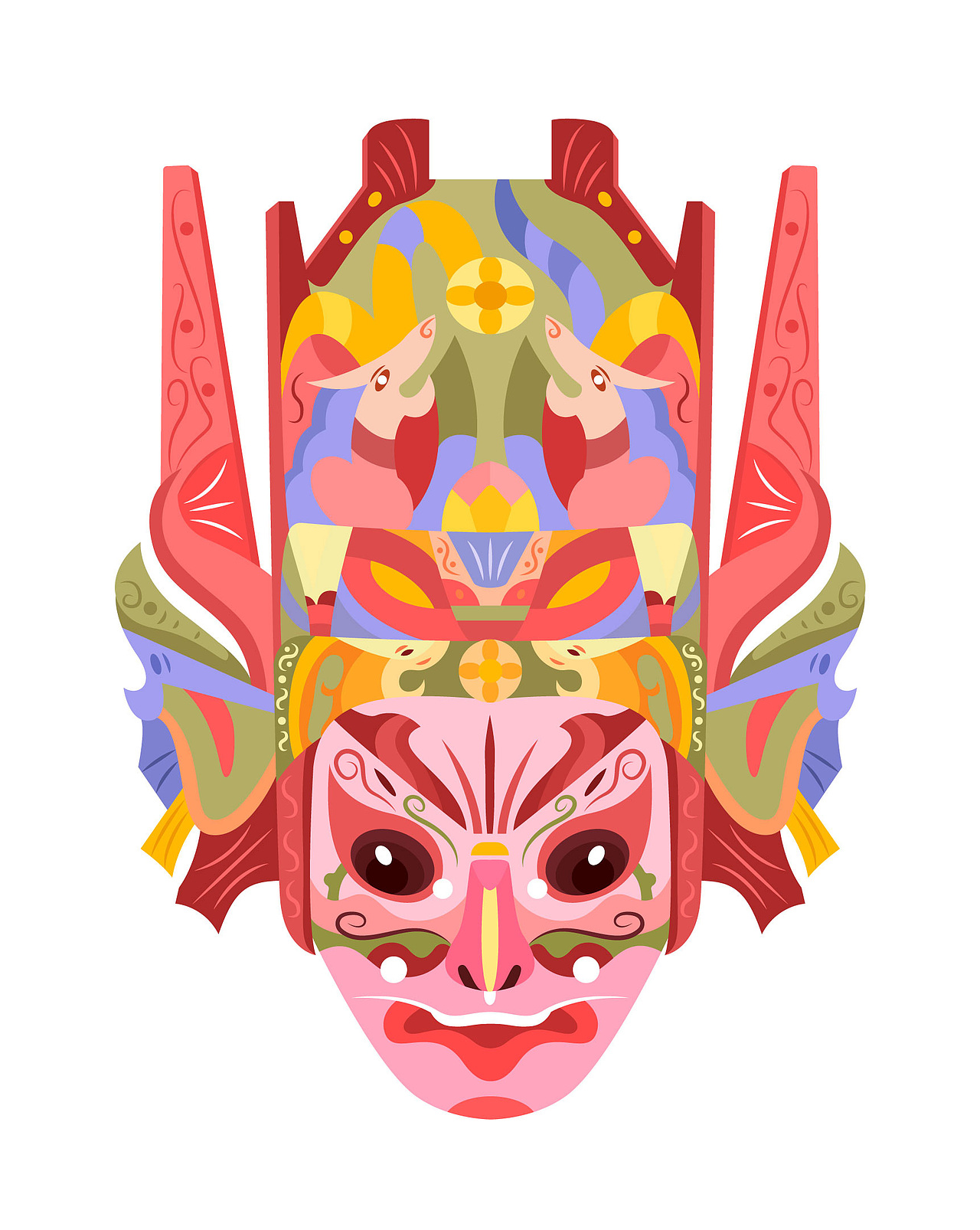 变脸艺术脸谱2（图ZMzIxNTkzNjY0） - 商业插画 - 站酷设计师插画搬运工豆豆原创素材 - 站酷ZCOOL