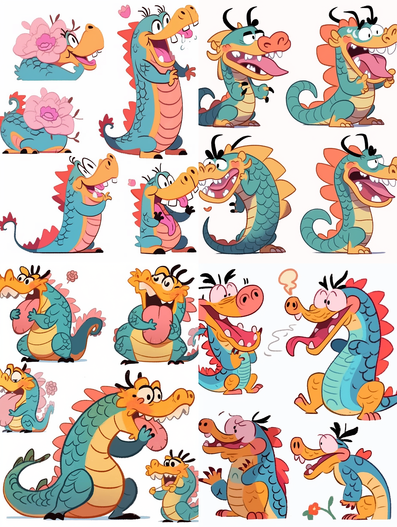 龙卡通可爱龙生肖插画表情包形象设计吉祥物（图ZMzQzNzg5OTYw） - 商业插画 - 站酷设计师画画的小可原创素材 - 站酷ZCOOL