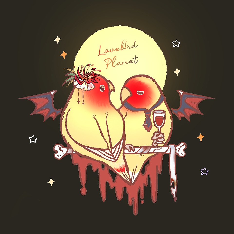 【主题插画】爱情鸟的万圣party（图ZMzIxMDM2OTAw） - 创作习作 - 站酷设计师frogbird原创素材 - 站酷ZCOOL