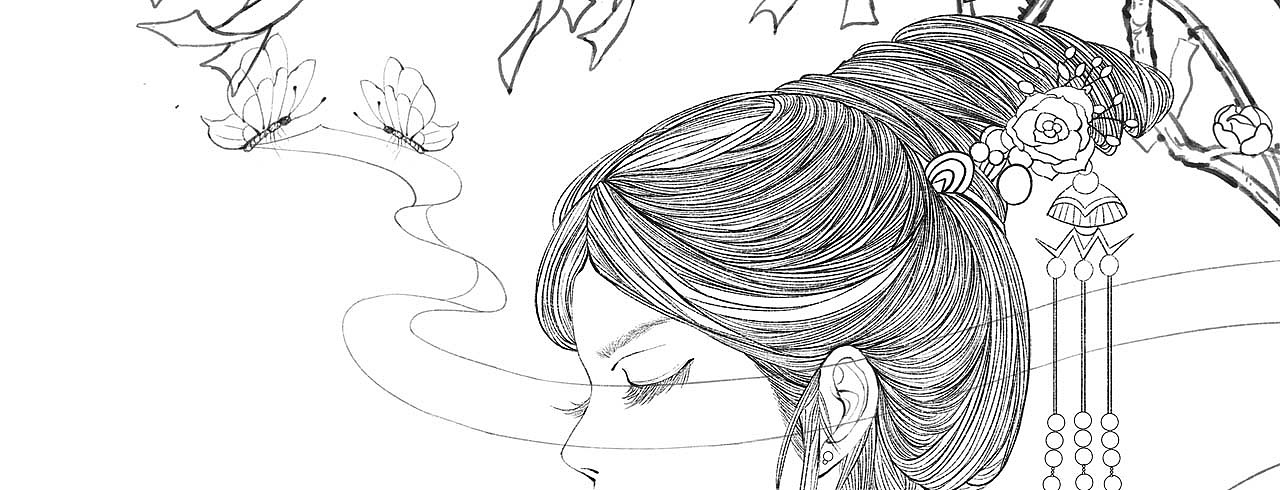 板绘|工笔国风人物《心愿》