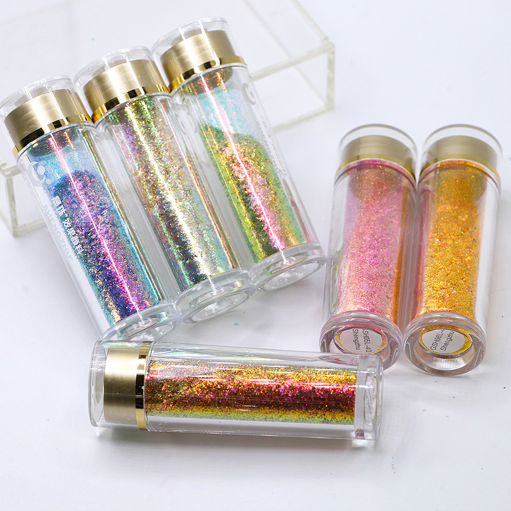 眼影美甲彩妆原料粉末拍摄(变色龙薄片)