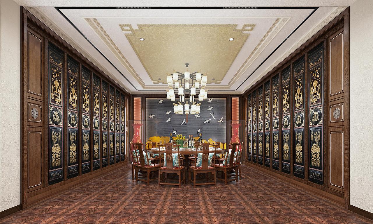 中式风格私人会所（青岛黄岛会所设计）（图ZMzQyNTk5NTEy） - 商业空间设计 - 站酷设计师老张用心设计原创素材 - 站酷ZCOOL
