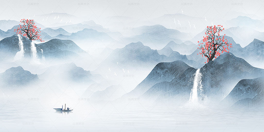 中国风意境水墨山水画（图ZMzUxNzQ2OTky） - 商业插画 - 站酷设计师心灵艺坊原创素材 - 站酷ZCOOL