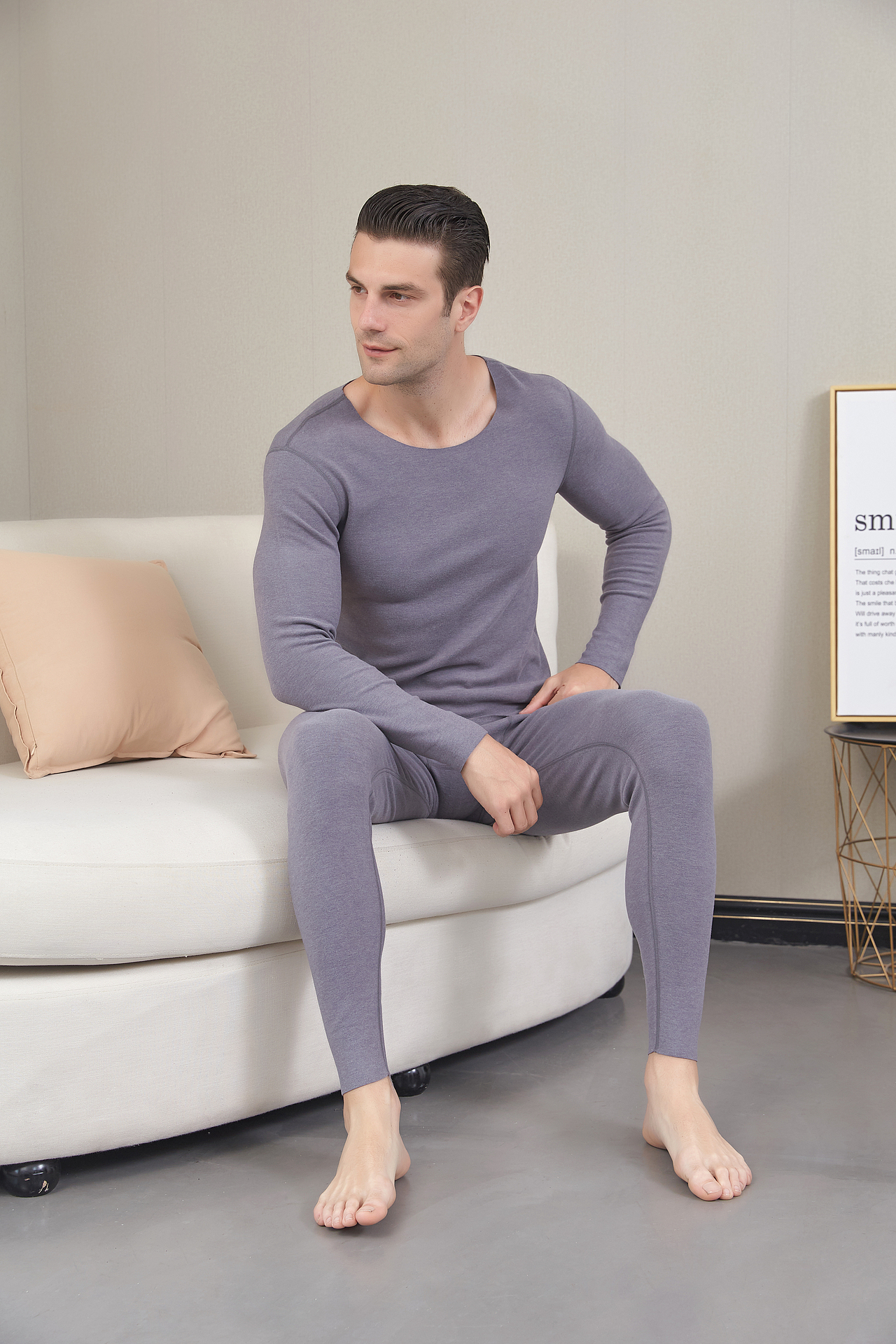 义乌男士保暖内衣实景图拍摄