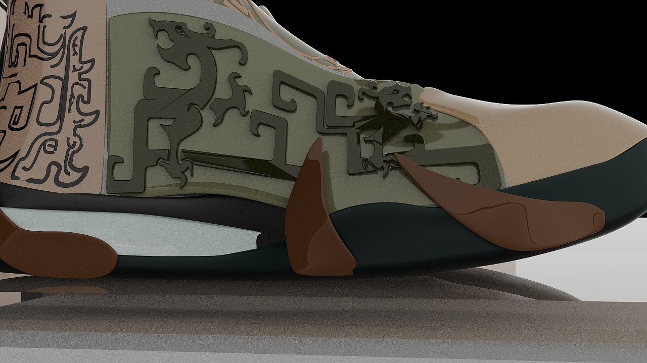 青铜器元素球鞋（图ZMzE2Nzg1NDY0） - 鞋履设计 - 站酷设计师Z58821927原创素材 - 站酷ZCOOL