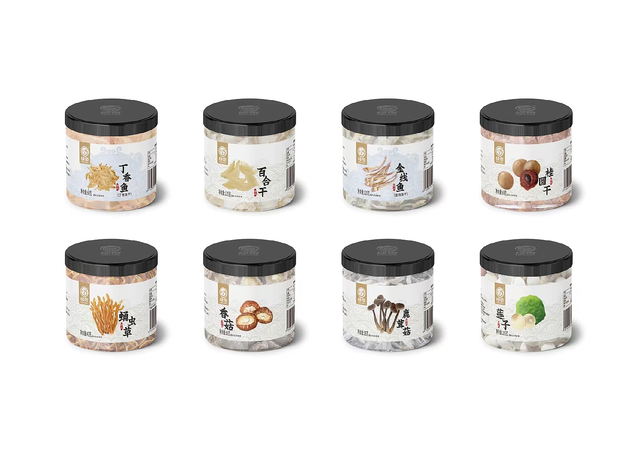 系列插画海产干货产品包装设计